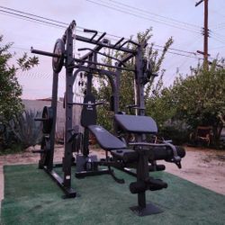 Vesta Smith Machine 1001 | Adj Bench W/ Leg Developer And Preacher Station |Gym Equipment | Fitness | Pulleys|🔴WEIGHTS AND BARBELL SOLD SEPARATELY 🔴