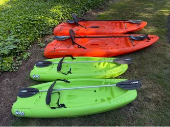Kayaks - 2 Lifetime Hydros (Adult) & 2 Pelican Solo (Kid)