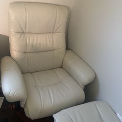 Leather Chair And Footstool
