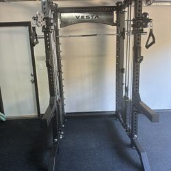 Vesta Fitness PRO SERIES Ultimate Half Rack Functional Trainer w/Smith Machine Bar | 320lb Stack | Gym Equipment | Fitness | Commercial | Squat Rack 
