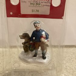 Christmas Village “My Pal” Boy with Dog Figurine
