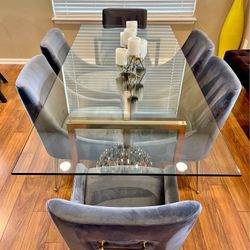 CB2 Dining Table Set with TOV Chairs