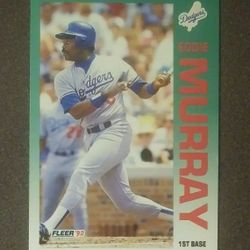 1992 Fleer Eddie Murray Los Angeles Dodgers L.A. #466 Baseball Card Vintage Collectible Sports Trading MLB Major League HOF