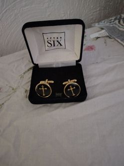 Vintage cuff links. Cross of Christ. Never worn