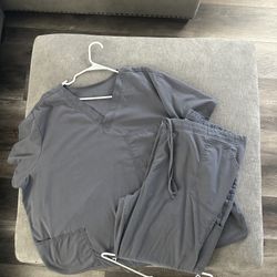 Dark Gray And Light Gray Scrub Sets