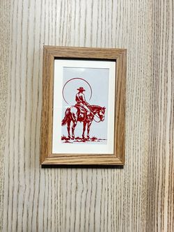 Framed Cowboy on Horseback Art Print