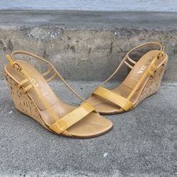 Prada Patent Leather Yellow Heel Size 38 W/COA