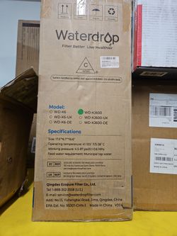Waterdrop KJ600 Reverse Osmosis System, Instant Hot Water Dispenser, 600 GPD, Reduce PFAS, Tankless, 2:1 Pure to Drain, Under Sink, TDS Reduction, Sma
