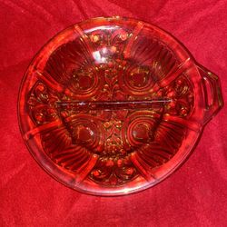 8.25 Inch x 7.5 Inch Orange Candy/Nut Dish