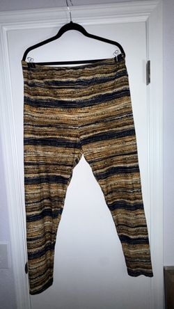 LuLaRoe Brown Stripped Leggings - TC2 Tall Curvy (18-26)