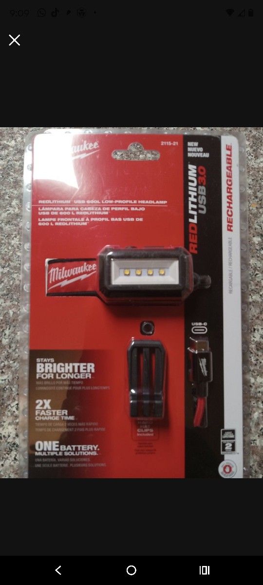 Milwaukee Rechargable Head Lamp 600 Lumens