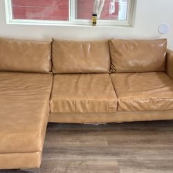 Brown Leather Couch 