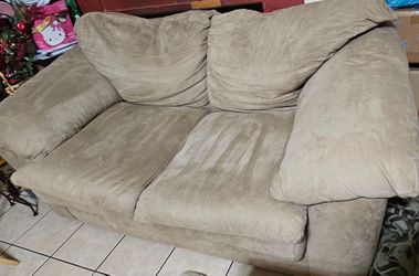 Tan Microfiber Sofa and Loveseat Set