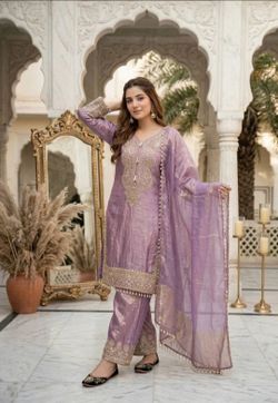 Indian Pakistani Tradition Designer Shalwar Kameez Embroidery