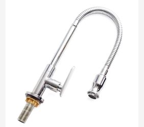 Single Lever Flexible Pull Out Kitchen Water Tap Sink Faucet Single-Tube Cold Water Basin Taps Vanity Vessel Faucets Deck Mount Chrome Finish