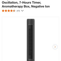 Midea 42 in. 3-Speeds Tower Fan in Gray with Wi-Fi, 3-Modes, 60° Oscillation, 7-Hours Timer, Aromatherapy Box, Negative Ion