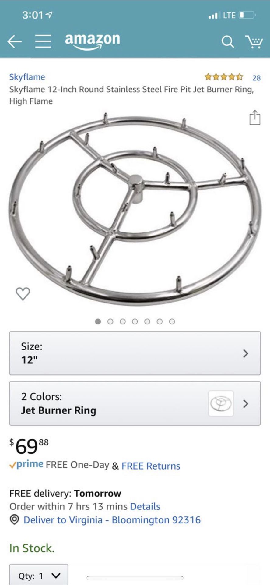 Skyflame 4.4 out of 5 stars 28 Reviews Skyflame 12-Inch Round Stainless Steel Fire Pit Jet Burner Ring, High Flame