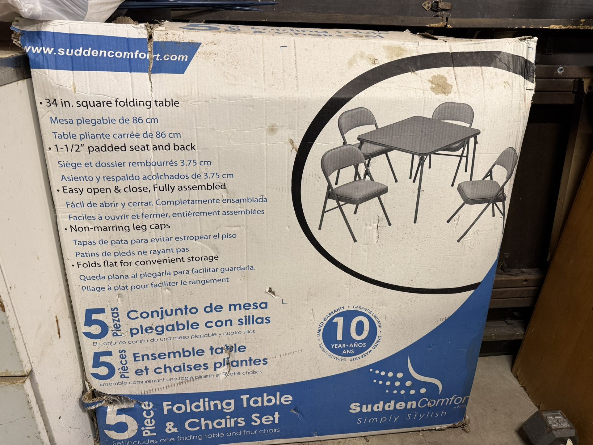 Card Table With 4 Chairs. Still In Plastic