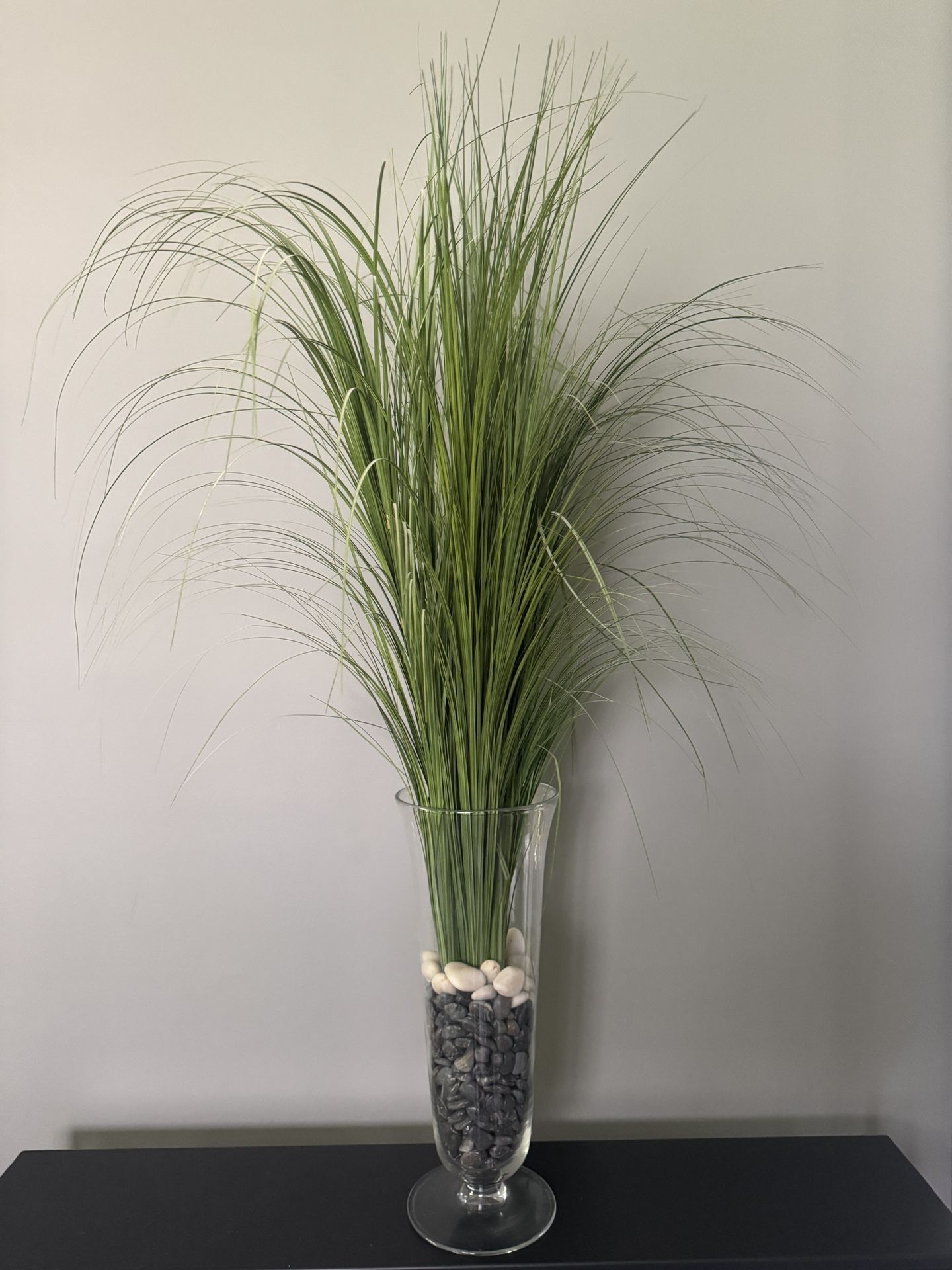 Tall Glass Vase With Decor