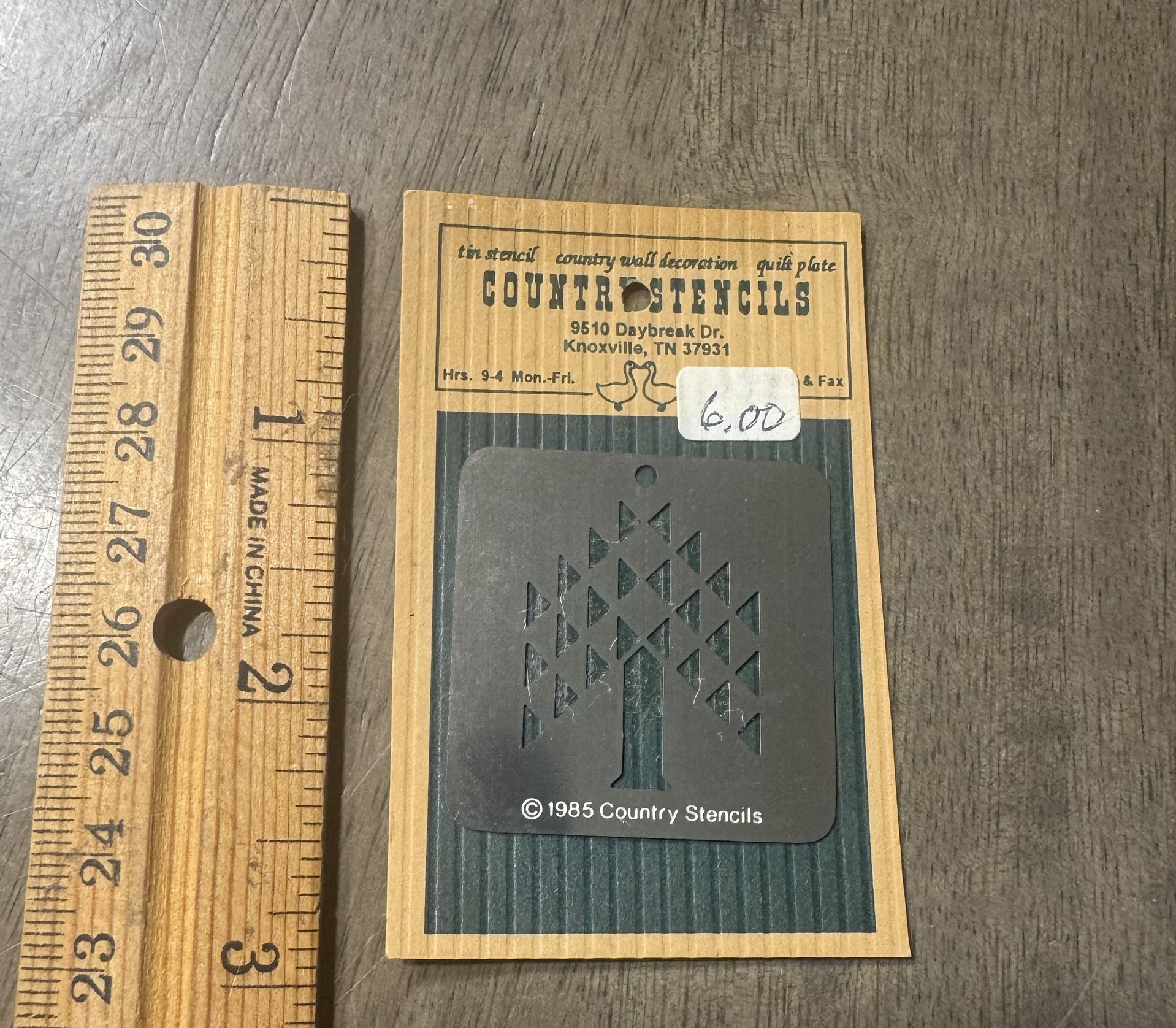 Country Stencil tin stencil - 1985 - NEW