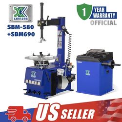 Tire Changer Wheel Balancer Machine Combo Tire Repair Tools 2.0 HP XK 580 690