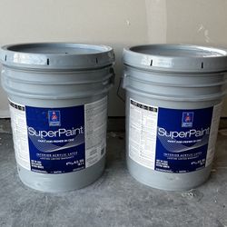 Superpaint And Primer In One. Color Greek Villa. Satin. Total 2 Buckets/ 10 Gallons 