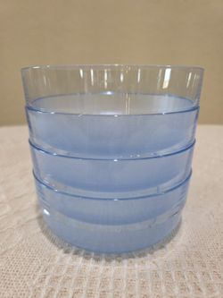 Genuine Tupperware Preludio Blue Acrylic Cereal Salad Bowls Set Of 4 *Please Read Description 