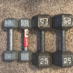 25 & 10 Pound Dumbbells 