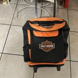 Harley-Davidson Orange and Black Rolling Cooler Backpack Bag