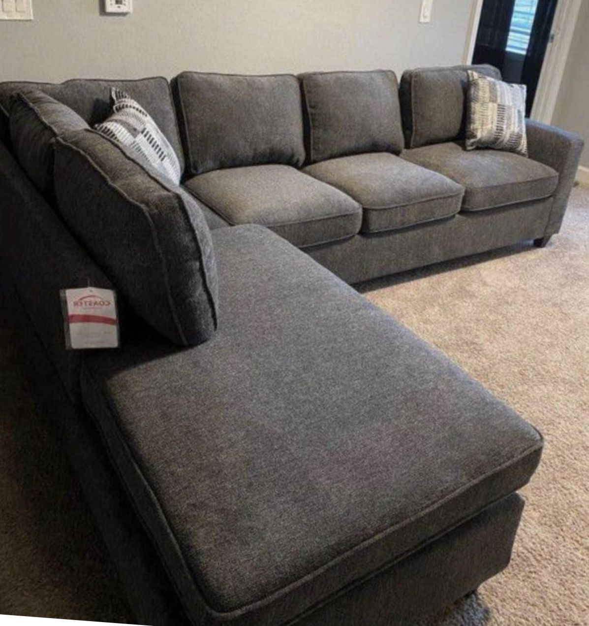 Chenille Grey Sofa Sectional 🔥buy Now Pay Later 