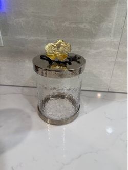Michael Aram gold orchid small canister