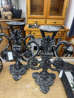 Candle Holder Black Wrought Iron