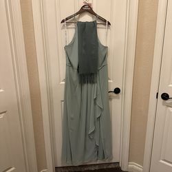 David's  Bridal Sage Green Dress Size 18 With Shall