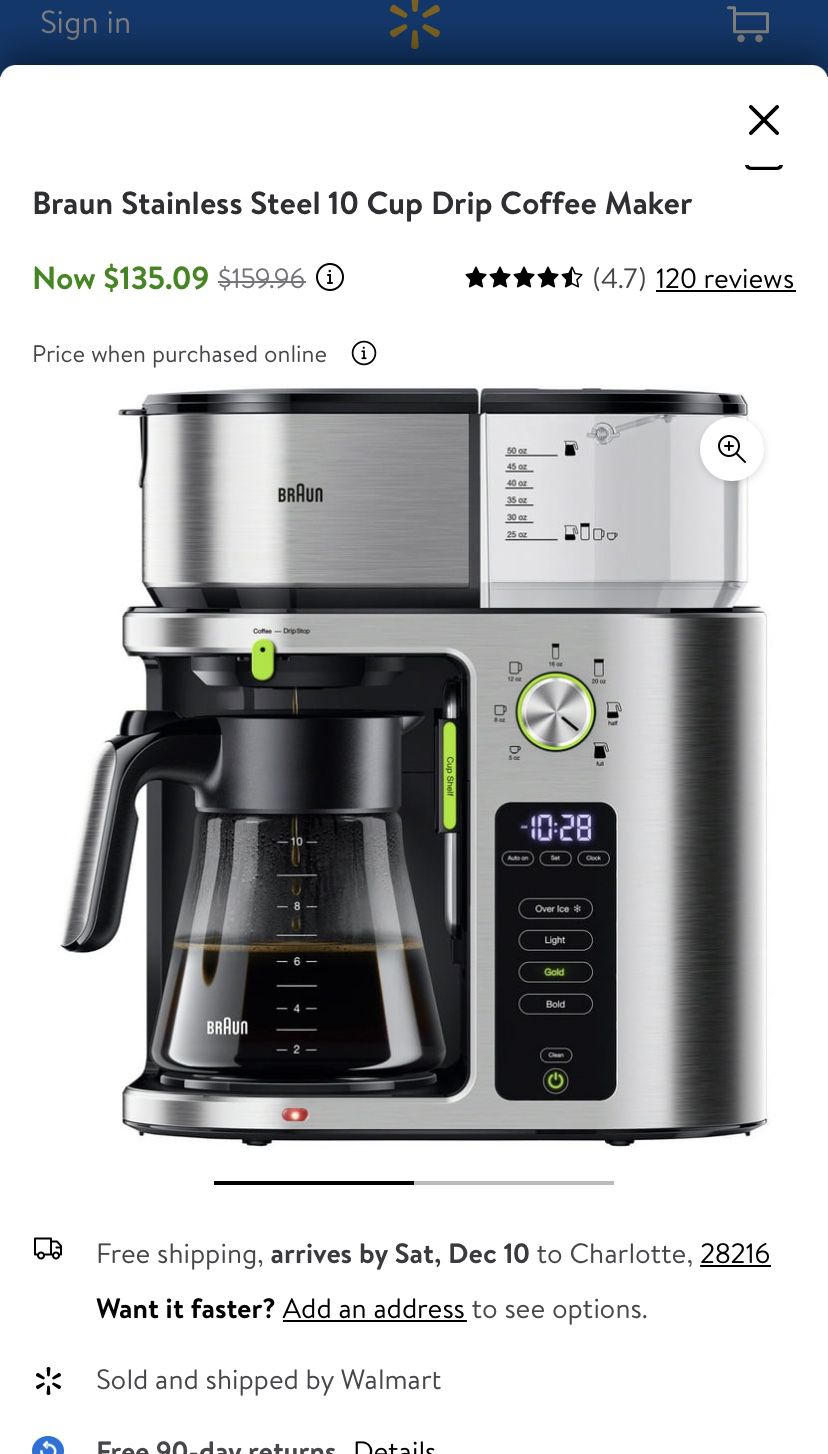 Braun MultiServe Coffee Machine 7 Programmable Brew Sizes / 3 Strengths +  Iced Coffee, Glass Carafe (10-Cup), Stainless Steel, KF9070S for Sale in  Houston, TX - OfferUp