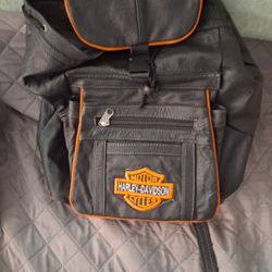 Harley Davidson Leather Backpack 