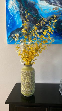 Flowers and pot