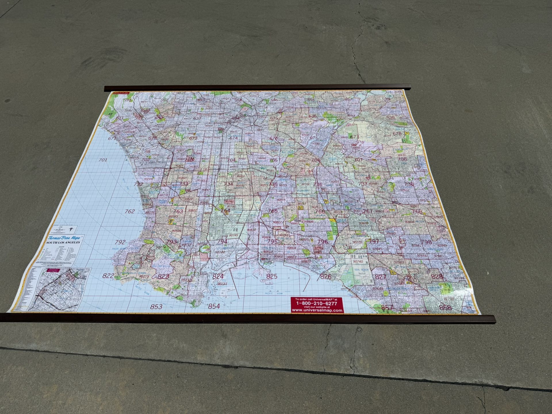 Laminated Wall Map of Southern California (Thomas Bros)