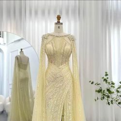 Yellow Beaded Dress