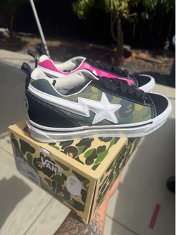 Vans x BAPE Premium Knu Skool Camo Green DS Size 10.5