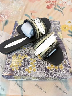 Black Christian Dior Dway Slides  6,