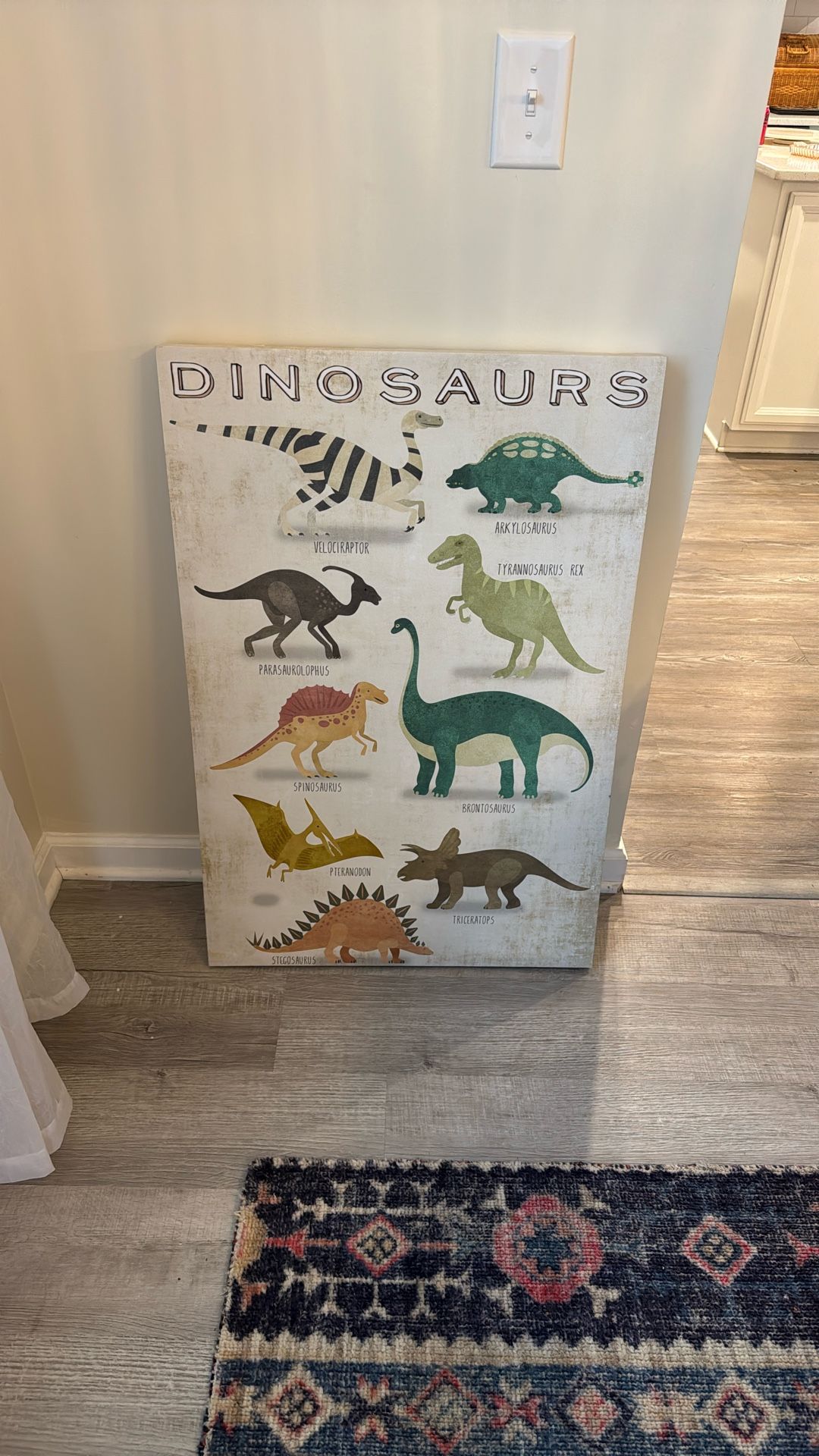 Dinosaur Canvas Wall Art – Kids Room Educational Décor