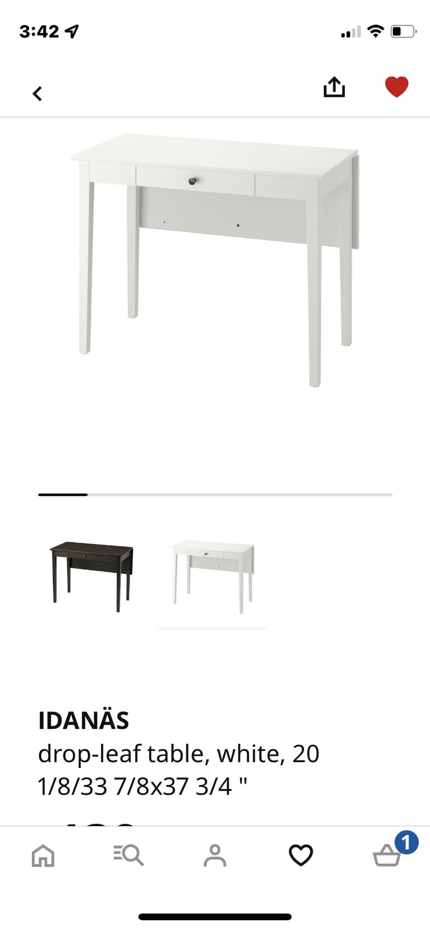 IKEA DESK Idanäs Drop Leaf Table