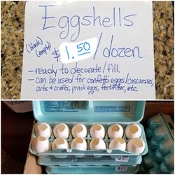 Eggshells for Confetti Eggs/Cascarones ($1.50/dozen)