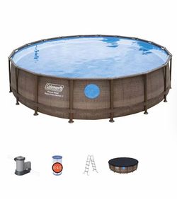 Coleman Power Steel 18 ft. x 48 in. Round Metal Frame Above Ground Pool Set