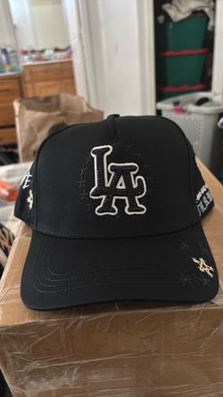 LA Black Studded Baseball Cap