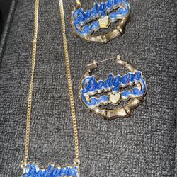 Dodgers Acrylic Gold Color Fashion Set 