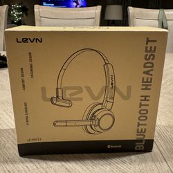 LEVN Trucker Headset, Trucker Bluetooth Headset with Noise Cancelling Microphone & Mute Button, Bluetooth Headset 5.2 Multipoint for Work from Home/Ce