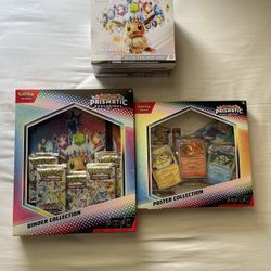 Pokemon Scarlet and Violet Prismatic Evolutions ETB, Poster and Binder Collection Factory Sealed