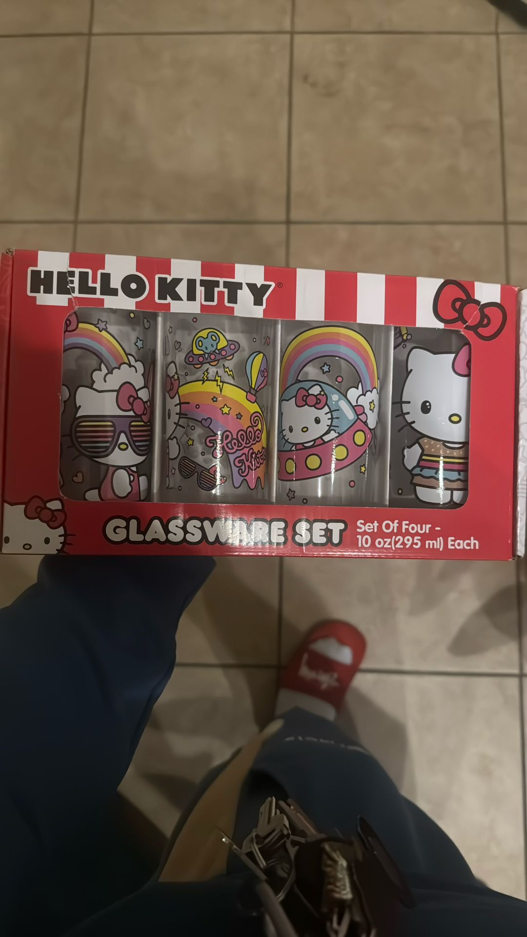Hello Kitty 4 Pack Glass Cups