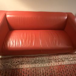 Modern Red Leather Sofa – Bold, Stylish & Comfortable